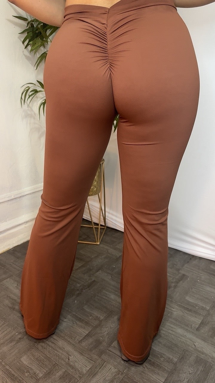 Wrap up Leggings- Brown